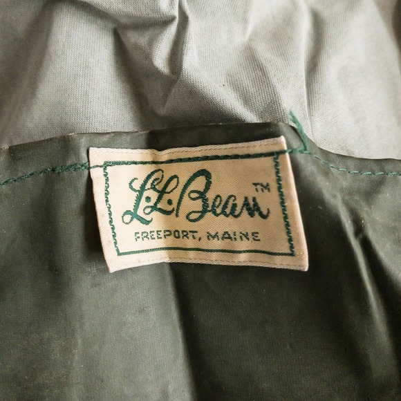 LL Bean Vintage Military issue Rain Jacket Anorak Olive Green Hooded Fragile - Picture 5 of 16